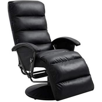 vidaXL Sillón reclinable para TV de cuero sintético negro