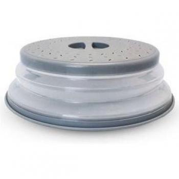 Tapadera para microondas UniversalBlue plegable gris Ø26,5 cm con colador
