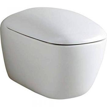 Asiento de Inodoro Geberit Citterio con Cierre Suave y Charnières de Latón Cromado, Forma Cerrada, Blanco
