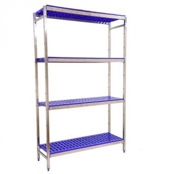 Estantería de acero inoxidable Simoninox 4PP/2000x1660x500 mm, 180 kg de punto flexión, 4 estantes, estantería industrial, estantería cocina profesional