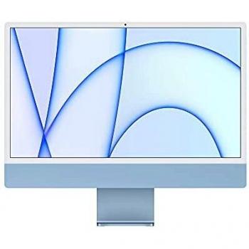 Apple iMac 2021 Model, 24-Inch Retina 4.5K Display, M1 Chip with 8-Core CPU and 7-Core GPU, 8GB RAM, 256GB SSD - Blue Color