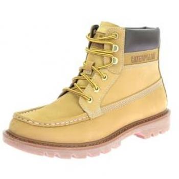 Caterpillar Colorado Moc Toe Lace-Up Boots - Yellow Suede Leather for Men