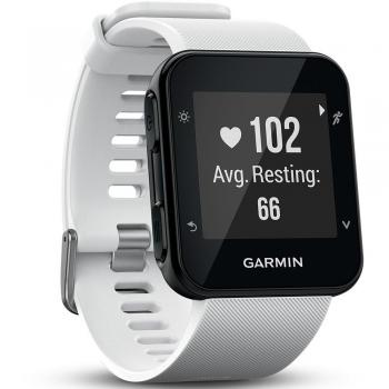 Garmin Forerunner 35 - Reloj GPS con monitor de frecuencia cardiaca en la muñeca, monitor de actividad y notificaciones inteligentes, color blanco