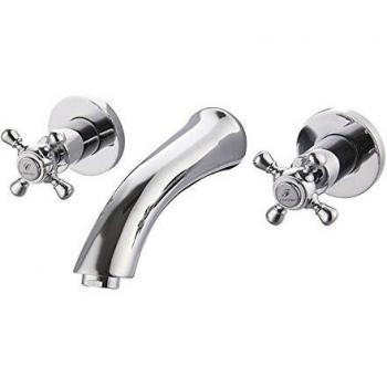 Clever 98429 Grifo de Lavabo Bimando para Empotrar With2 Antigona, Elegance, cromado