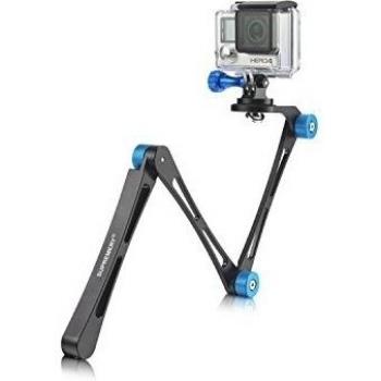 Supremery SupPole X1 (3-Wege Arm, Grip, Stabilizer) Aluminium faltbare Verlängerung Multifunktional Pole / Einbeinstativ mit Tripod Mount Adapter 1/4 + Alu Schraube + Alu Schraubenschlüssel für GoPro Hero 5/4/3+/3/2/1 HD und SJCAM Kamera (Blau)