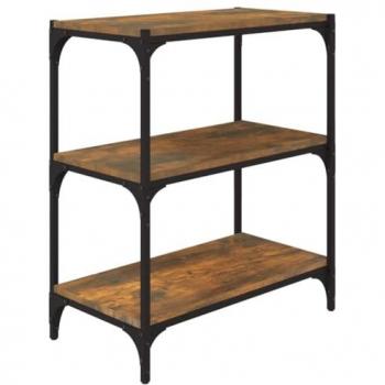 Estantería contrachapada y acero 60x33x70,5 cm Negro, Roble Sonoma, Roble ahumado Mueble Almacenaje Estantería para Oficina, Estudio, Dormitorio Estantería/Libr
