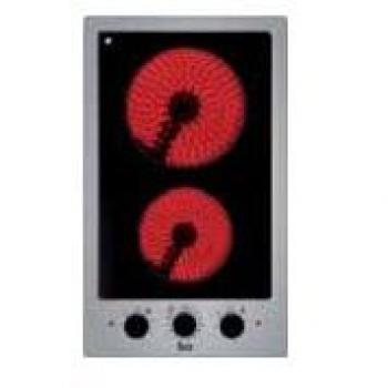 Placa Vitrocerámica Integrada Teka EFX 30.1 2H, Cerámico, Vidrio y Acero Inoxidable, 2 Zonas, 1200 W