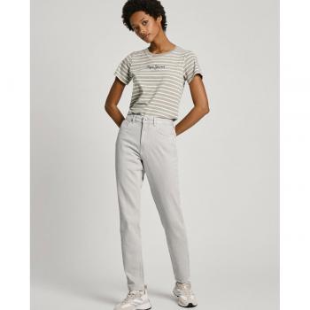 Jeans Tapered de Mujer Pepe Jeans de Tiro Alto, Casual, Algodón Sostenible, Color Gris (26/30)