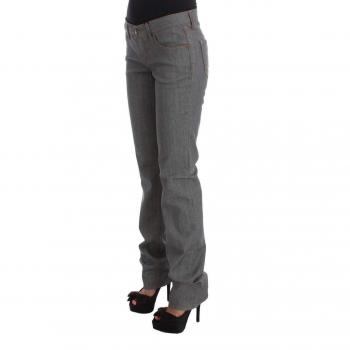 Gray Cotton Regular Fit Denim Jeans