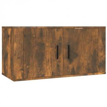 Mueble TV Multimedia Suspendido Roble Ahumado 80 x 34,5 x 40 cm con 2 Compartimentos