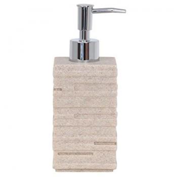 Dispensador de Jabón Beige de Poliresina Lund 300 ml, Mate, 30 x 20 x 15 cm