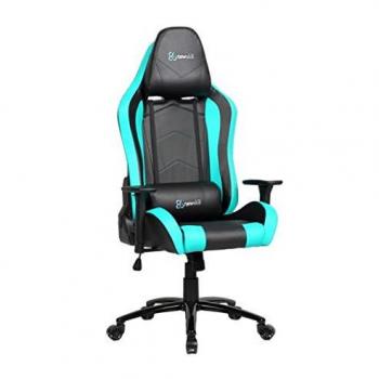Newskill Silla Gaming Profesional Takamikura, Polipiel, Altura y Reposabrazos 3D Ajustables, Ruedas de Nylon, Base de Acero, Reclinable 180º, Cojín Lumbar y Cervical, Gas Pistón Clase 4, Azul