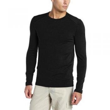 ICEBREAKER Mens Tech Top LS Crewe - Camiseta con manga larga de esquí para hombre, color negro, talla S