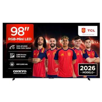 TCL 98 RM7L Televisor RGB Mini LED 4K Smart TV, HDR 2000 nits, Dolby Vision y Atmos, Onkyo 2.1, 144Hz Motion Clarity Pro, Google TV