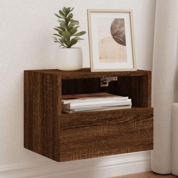 Mueble de TV de pared en madera multicapa color roble marrón, dimensiones 40x30x30 cm