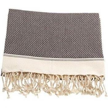 DolceMora Simple Life Honeycomb Border - Toalla multiusos Peshtemal, 30 x 30 cm, color marrón