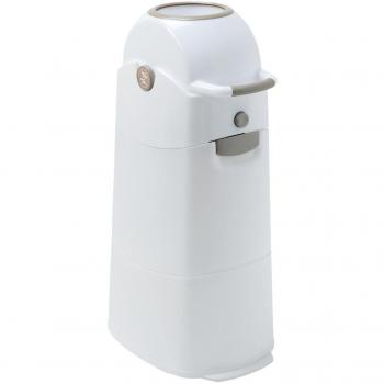 ASALVO Contenedor de pañales con 3 cierres herméticos antiolores y antibacteriano, funciona con bolsas de plástico normales, desmontable para limpieza, capacidad para 50 pañales, Blanco