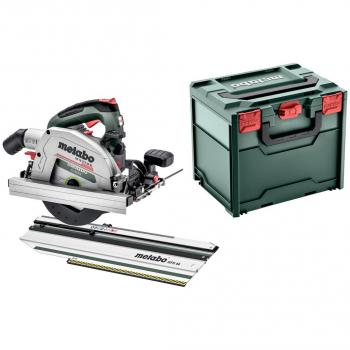 Sierra Circular Inalámbrica Metabo KS 18 LTX 66 BL con Guía KFS 44, Profundidad de Corte Máx. 66 mm, Sin Batería ni Cargador