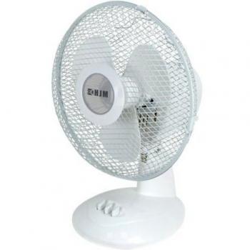 HJM VM23 Ventilador sobremesa, Aspas 23 cm, 21 W, Plástico, 2 Velocidades, Blanco