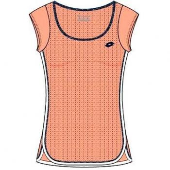 Lotto Twice II W Camiseta de Manga Corta, Mujer, Naranja, M