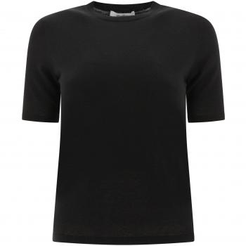 Max Mara Women's Black Silk Cashmere Crew-Neck Sweater, Size Large