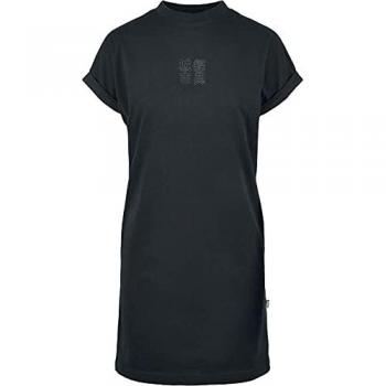 Urban Classics Women's Cut-On-Sleeve Printed T-Shirt Dress Black/Black XS