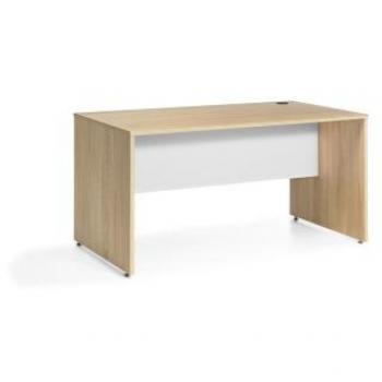 Mesa de Oficina Serie Jarama 9021 Topkit - Mesa de Despacho y Ordenador para Oficina, Medidas 70x100x60 cm, Color Roble/Blanco