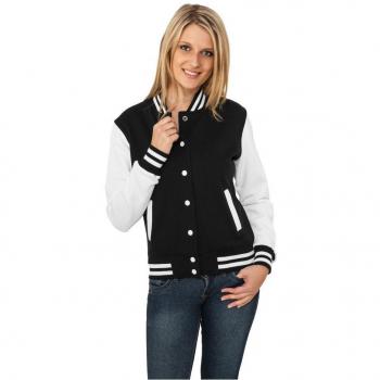 Urban Classics 2-Tone College Varsity Jacket Black White