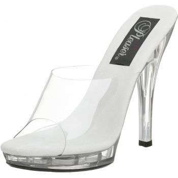 Sandalias Fabulicious para mujer modelo LIP-101, color transparente, talla UK 6/EU 39/US 9