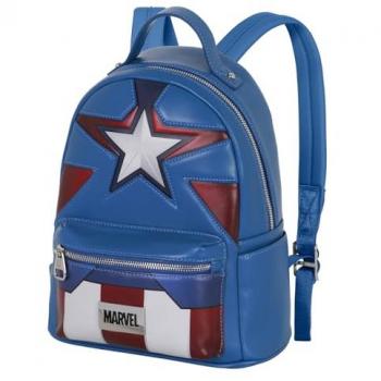 Mochila Coura Capitán América Marvel 29cm, características: diseño de Capitán América, dimensiones 24,5 x 29 cm, capacidad de 8 litros