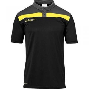 uhlsport Offense 23 Polo Shirt Hombre, Negro/Antracita/Lima amar, 140