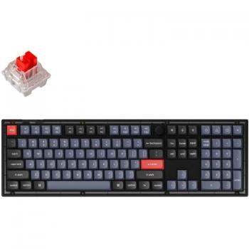 Keychron V6 Teclado Mecánico ISO-ES RGB Hot-Swappable Fully Assembled Knob Frosted Black K Pro Red