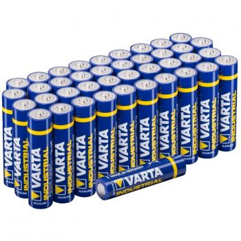 Varta Pila alcalina AAA Micro Industrial, pilas alcalinas LR03 - Paquete 40 unidades, «Made in Germany», embalaje ecológico