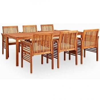 7-Piece Acacia Wood Outdoor Dining Set with Cushions