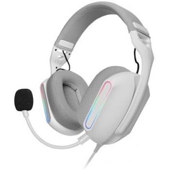 Auriculares Gaming Mars Gaming MH-Pro RGB Flow, Sonido Envolvente, Almohadillas Air 3D, Micrófono, Blanco