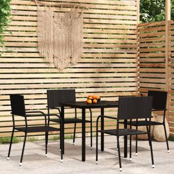 5-Piece Black Garden Dining Set