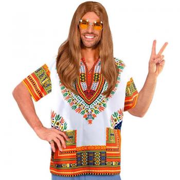 Camisa Africana naranja para hombre