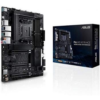 ASUS Pro WS X570-ACE - Placa base workstation ATX AMD AM4 X570 con 3 PCIe 4.0 x16, Soporte de memoria DDR4 ECC, Intel Gigabit LAN, dos M.2, U.2 y Centro de Control Exprés de ASUS