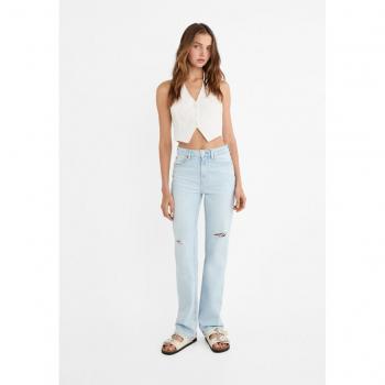 Stradivarius D98 straight-leg vintage effect jeans in Medium light blue Denim