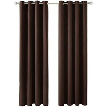 Deconovo Cortinas Salon Modernas Habitación Tela Suave Gruesa para Ventanas Juvenil con Ojales 2 Piezas 140x270cm Chocolate