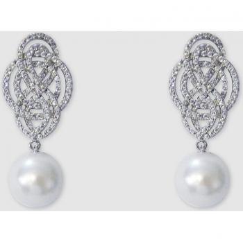 Pendientes Basic Multi-infinite con perla y circonitas