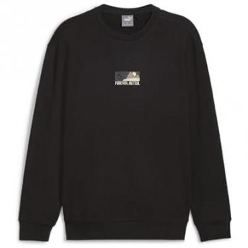 Sudadera Puma Better Crew negro puro M 100% poliéster, diseño de cuello redondo, ajuste regular, logotipo de Puma en el pecho, manga larga