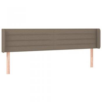 Cabecero Tapizado con LED en Tela Gris Taupe 203x16x78/88 cm