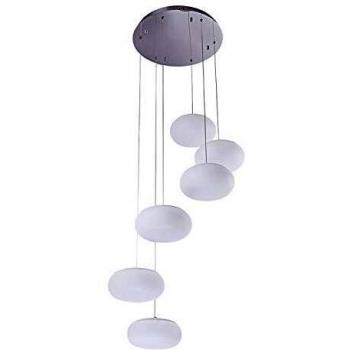 Lámpara Colgante LED Moderna de 72W con 6 Focos Redondos Color Blanco 3000K Dimmerable Triac
