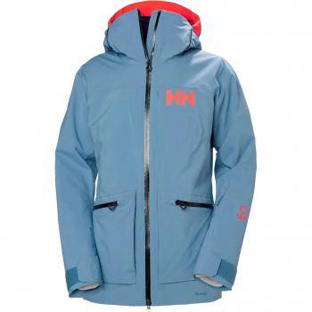 Chaqueta Helly Hansen Powderqueen Infinity RECCO azul claro mujer - XL, impermeable, transpirable, con tecnología RECCO para rescate en avalanchas, aislamiento térmico, capucha ajustable y bolsillos con cremall