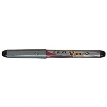 Paquete de 12 Plumas Pilot V-Pen Silver Desechables con Tinta Negra SVP-4M