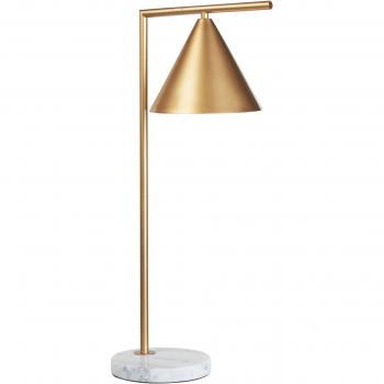 Lámpara de mesa moderna con base de mármol dorado y pantalla cónica 65 cm Mocal