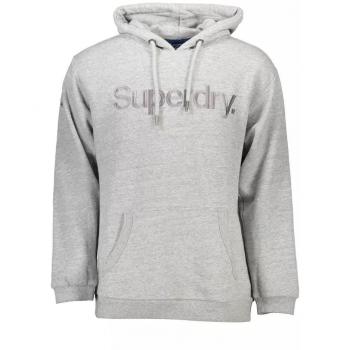 Superdry Gray Cotton Hooded Long-Sleeve Sweatshirt - XXL, Embroidered Logo