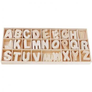 Caja de Letras de Madera para Decoupage - 130 Piezas