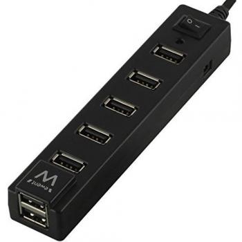 Ewent EW1130 - Hub de Red USB 2.0 de 7 Puertos + Switch on/Off